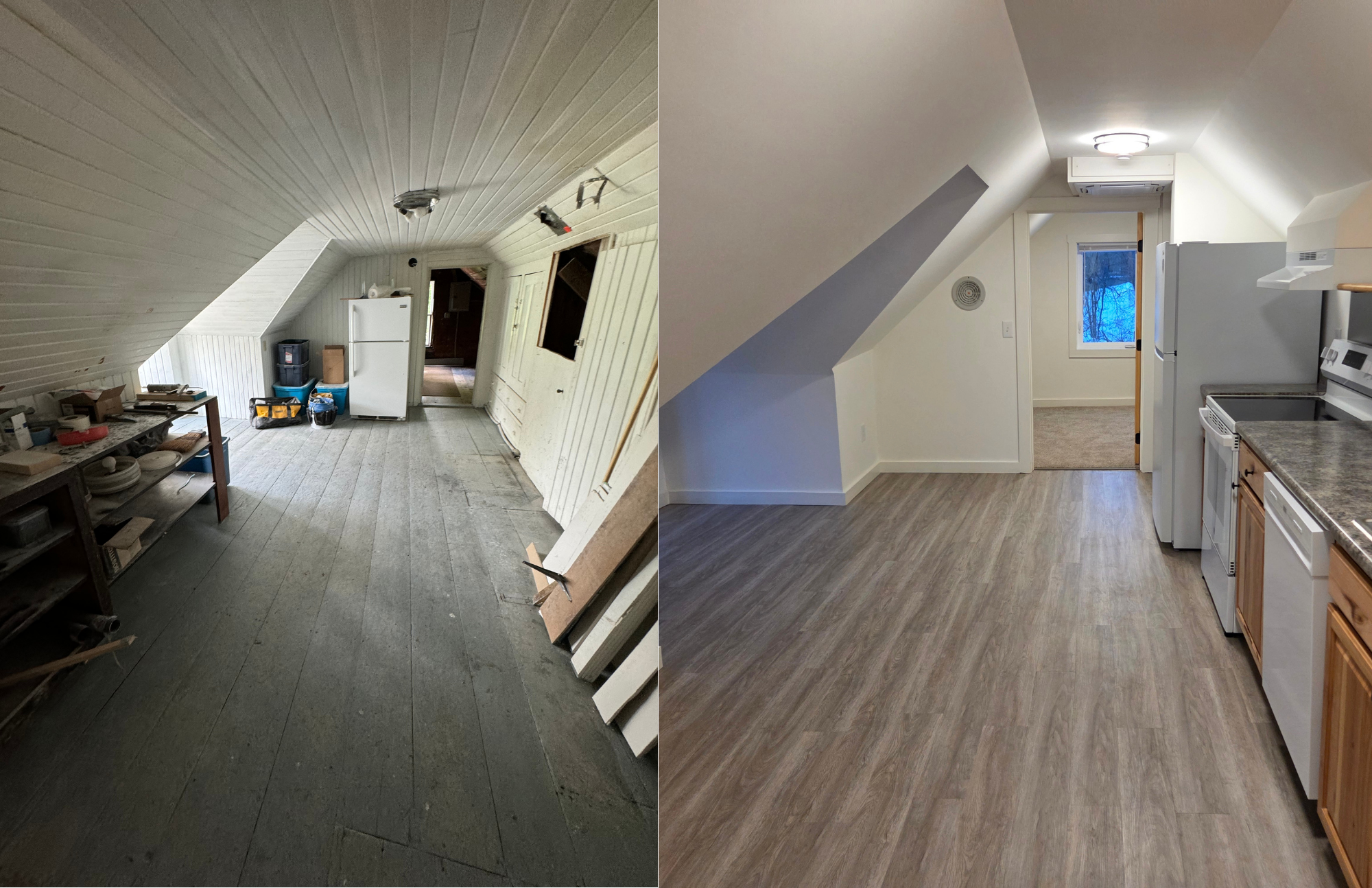 Before & after images of a kitchen improved thanks to VHIP
